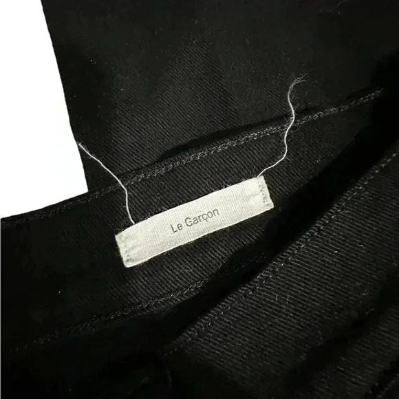 Frame Le Garçon Straight Distressed Black Jeans Cropped Size 29 - Picture 3 of 4